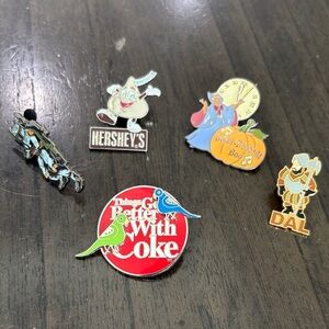 Vintage Hershey's & Coca-Cola Enamel Pin Lot - Multicolor